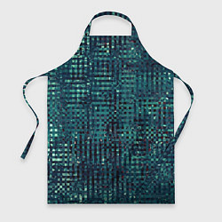 Фартук кулинарный Сине-бирюзовый абстрактный, цвет: 3D-принт