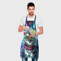 Фартук кулинарный Сова модница на стиле, цвет: 3D-принт — фото 2