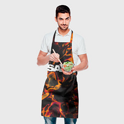 Фартук кулинарный Saab red lava, цвет: 3D-принт — фото 2