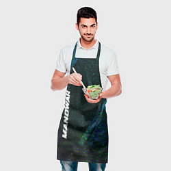 Фартук кулинарный Manowar glitch blue, цвет: 3D-принт — фото 2