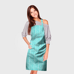 Фартук кулинарный Светлый голубой полосы-узоры, цвет: 3D-принт — фото 2