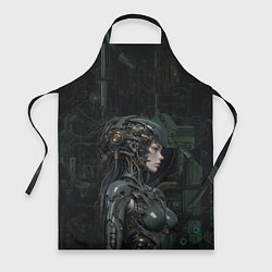Фартук кулинарный Девушка-киборг в защитной броне, цвет: 3D-принт