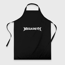 Фартук кулинарный Megadeth logo white, цвет: 3D-принт