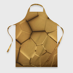 Фартук кулинарный Золотые неоновые плиты в разломе, цвет: 3D-принт
