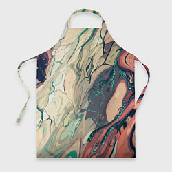 Фартук кулинарный Зелёно-розовый стилизованный абстракция, цвет: 3D-принт