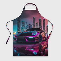 Фартук кулинарный Porshe night city, цвет: 3D-принт