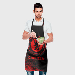 Фартук кулинарный Chelsea - red gradient, цвет: 3D-принт — фото 2