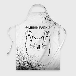 Фартук Linkin Park 2024 рок кот на светлом фоне