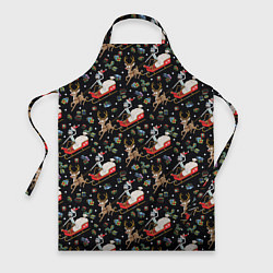 Фартук кулинарный Рик и Морти сани с оленем - Christmas, цвет: 3D-принт