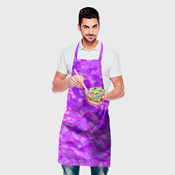 Фартук кулинарный Фиолетовые плитки на розовом фоне, цвет: 3D-принт — фото 2