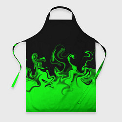 Фартук Абстрактный зеленый огонь