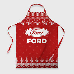 Фартук кулинарный Новогодний Ford с оленями, цвет: 3D-принт