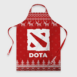 Фартук кулинарный Новогодний Dota с оленями, цвет: 3D-принт
