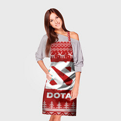 Фартук кулинарный Новогодний Dota с оленями, цвет: 3D-принт — фото 2