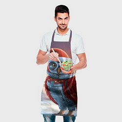 Фартук кулинарный Новогодняя кибер сова, цвет: 3D-принт — фото 2