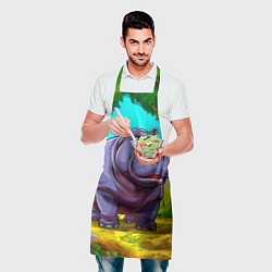 Фартук кулинарный Гиппопотамчик, цвет: 3D-принт — фото 2