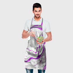 Фартук кулинарный Фиолетово-белый мрамор, цвет: 3D-принт — фото 2