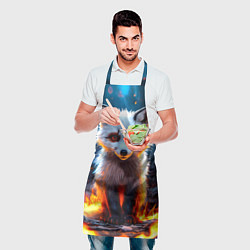 Фартук кулинарный Песец в огне, цвет: 3D-принт — фото 2