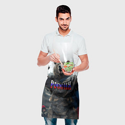 Фартук кулинарный Россия - медведь с флагом, цвет: 3D-принт — фото 2