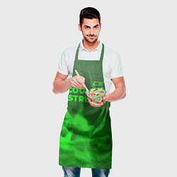 Фартук кулинарный Counter Strike 2 - green gradient посередине, цвет: 3D-принт — фото 2