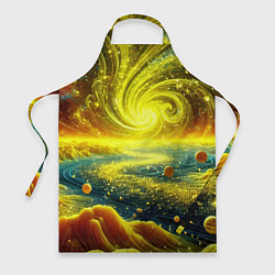 Фартук кулинарный Neon galaxy - ai art fantasy, цвет: 3D-принт