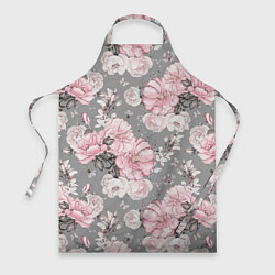 Фартук Розовые розы на сером