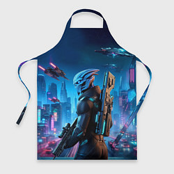 Фартук кулинарный Mass Effect - neon glow fantastic, цвет: 3D-принт
