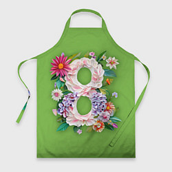 Фартук кулинарный Цветы - 8 марта, цвет: 3D-принт