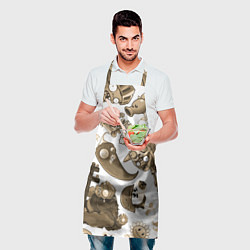 Фартук кулинарный Растения против зомби в бежевых тонах, цвет: 3D-принт — фото 2