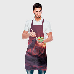 Фартук кулинарный Белый волк воет на луну, цвет: 3D-принт — фото 2