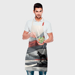 Фартук кулинарный Лиса и красные горы, цвет: 3D-принт — фото 2