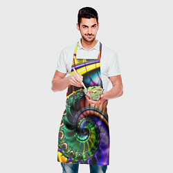 Фартук кулинарный Фрактальный узор неоновый, цвет: 3D-принт — фото 2