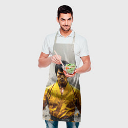 Фартук кулинарный Брюс Ли на сером, цвет: 3D-принт — фото 2