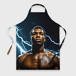Фартук кулинарный Мухаммед Али и молния, цвет: 3D-принт
