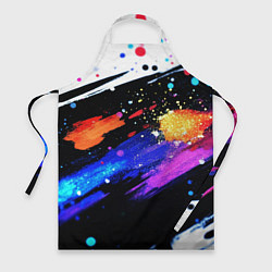Фартук кулинарный Разноцветные блестящие кляксы - текстура, цвет: 3D-принт