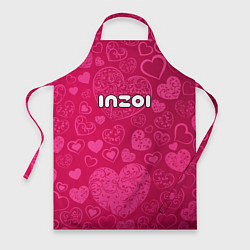Фартук Inzoi лого на розовых сердечках