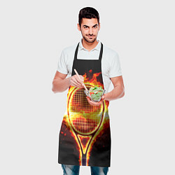Фартук кулинарный Теннисная ракетка в огне, цвет: 3D-принт — фото 2