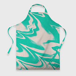 Фартук кулинарный Color white turquoise, цвет: 3D-принт