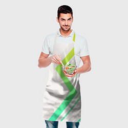 Фартук кулинарный Color white line green, цвет: 3D-принт — фото 2