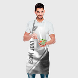 Фартук кулинарный Bon Jovi - white gradient вертикально, цвет: 3D-принт — фото 2