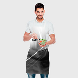 Фартук кулинарный Geely градиент из белого в тёмный с полосами, цвет: 3D-принт — фото 2