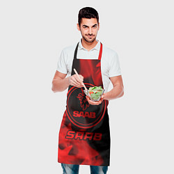 Фартук кулинарный Saab - red gradient, цвет: 3D-принт — фото 2