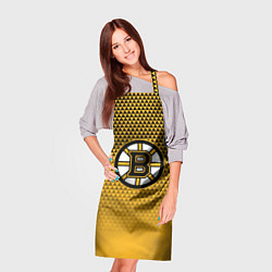 Фартук кулинарный Бостон Брюинз - паттерн треугольников, цвет: 3D-принт — фото 2