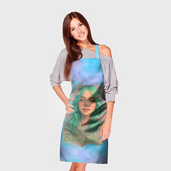 Фартук кулинарный Билли Айлиш с зелеными волосами, цвет: 3D-принт — фото 2