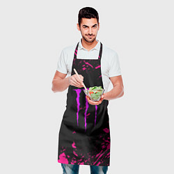 Фартук кулинарный Monster energy неоновые краски лого, цвет: 3D-принт — фото 2