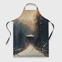 Фартук кулинарный Дорога к Японскому храму, цвет: 3D-принт