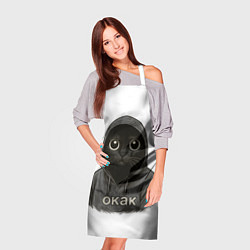 Фартук кулинарный Мем окак с котом, цвет: 3D-принт — фото 2