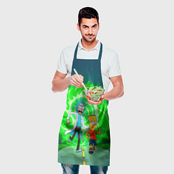 Фартук кулинарный Рик и Барт Симпсон, цвет: 3D-принт — фото 2