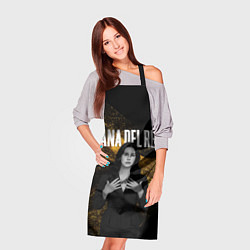 Фартук кулинарный Lana Del Rey в черном платье, цвет: 3D-принт — фото 2