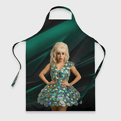 Фартук кулинарный Леди Гага в платье из дисков, цвет: 3D-принт
